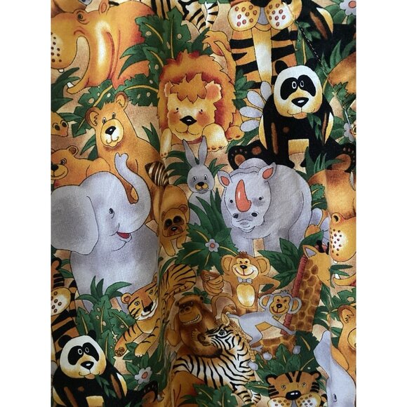 XL S.C.R.U.B.S. 100% Cotton African Animal Top Unisex Check Measurements - Picture 4 of 8